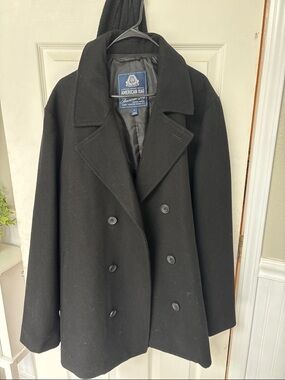 American Rag Black Double-Breasted Peacoat